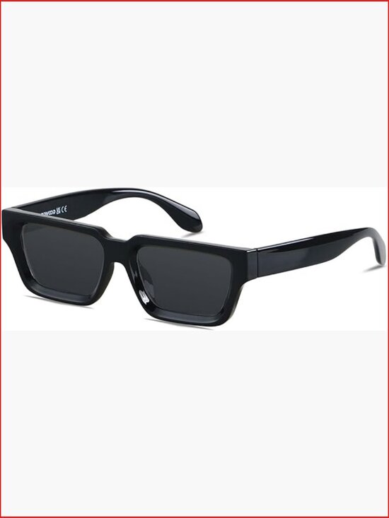 Thick Frame Rectangle Polarized Sunglasses Chunky Retro Shades